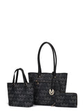 Women’s 3-Piece Mini Tote and Wallet Handbag Set, Black U799