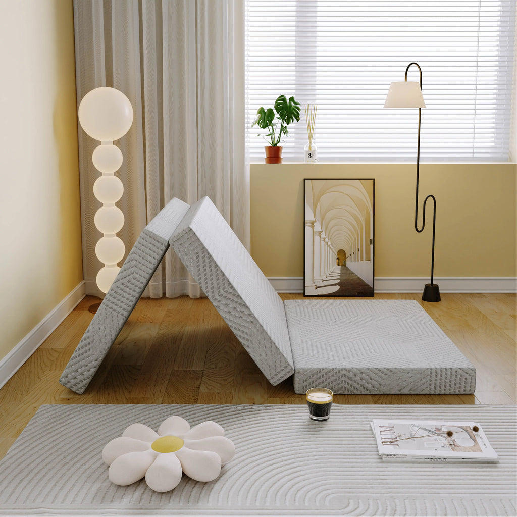 4 inch Tri Folding Memory Foam Mattress L18629