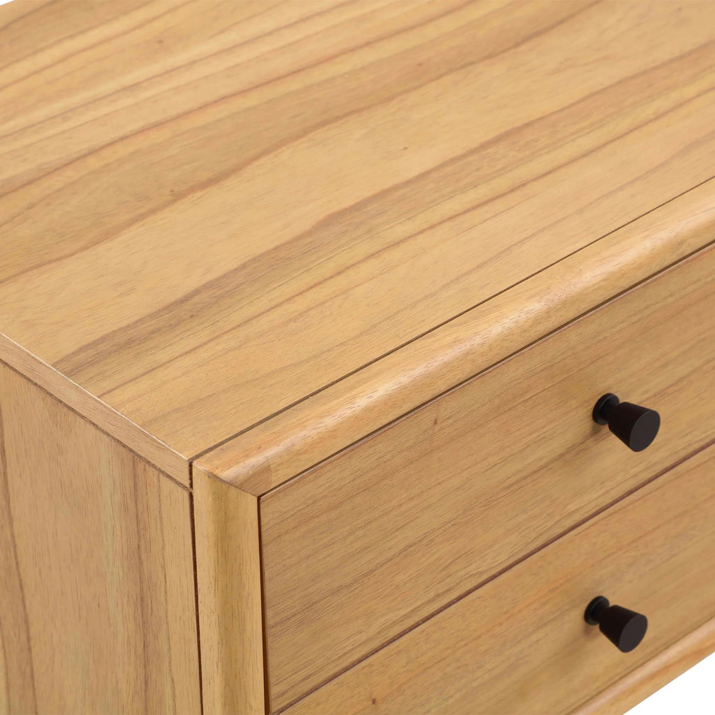 Natural Oak Nightstand with Solid Wood Frame M9550