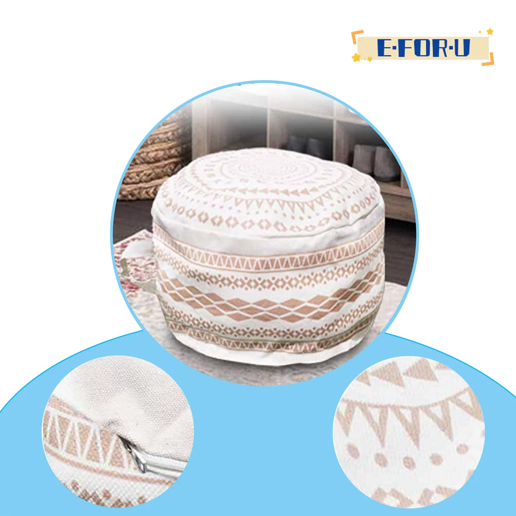 Round Pouf Ottoman Cover T933282