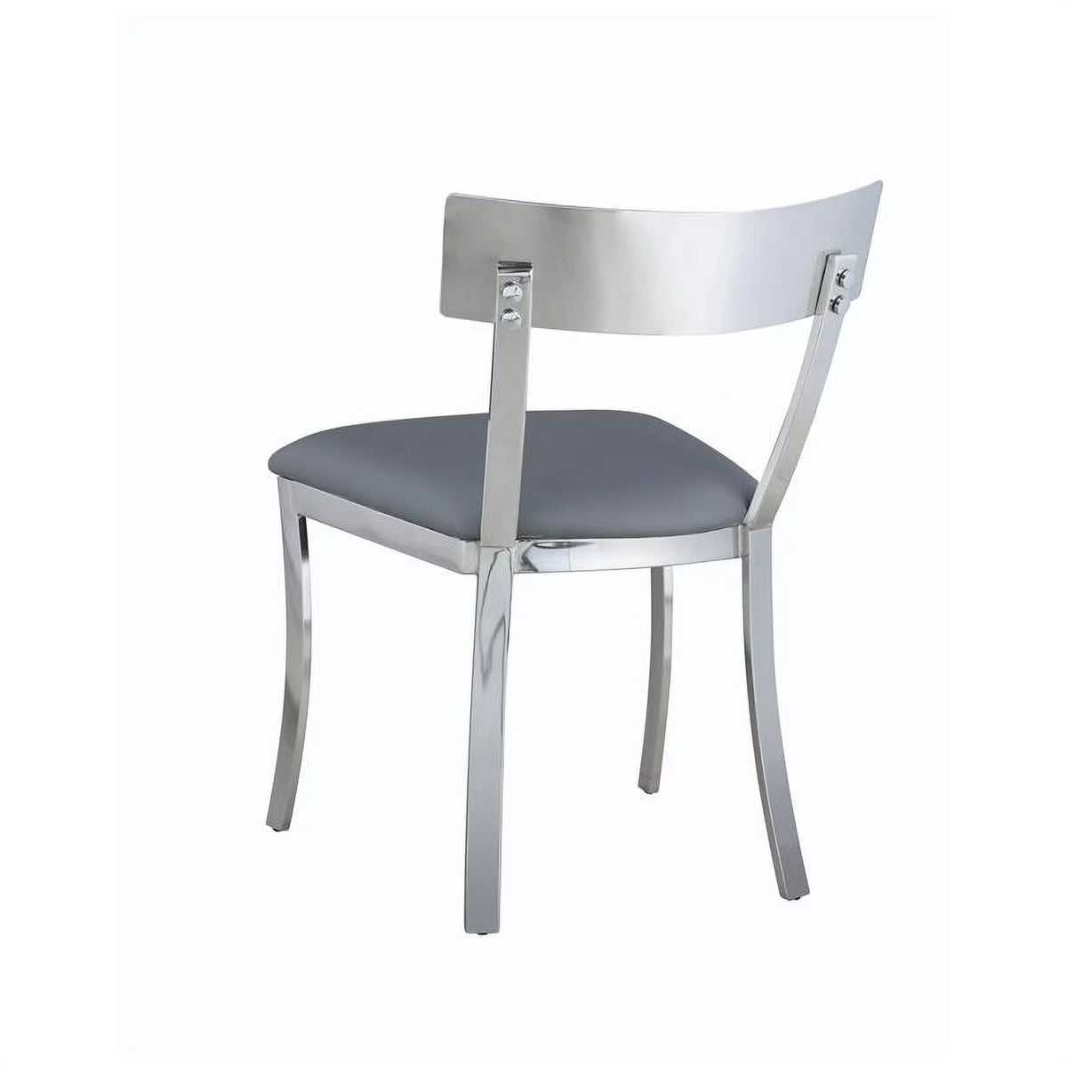 Gray Faux Leather Curved-Back Side Chair Set of 2 Y30739