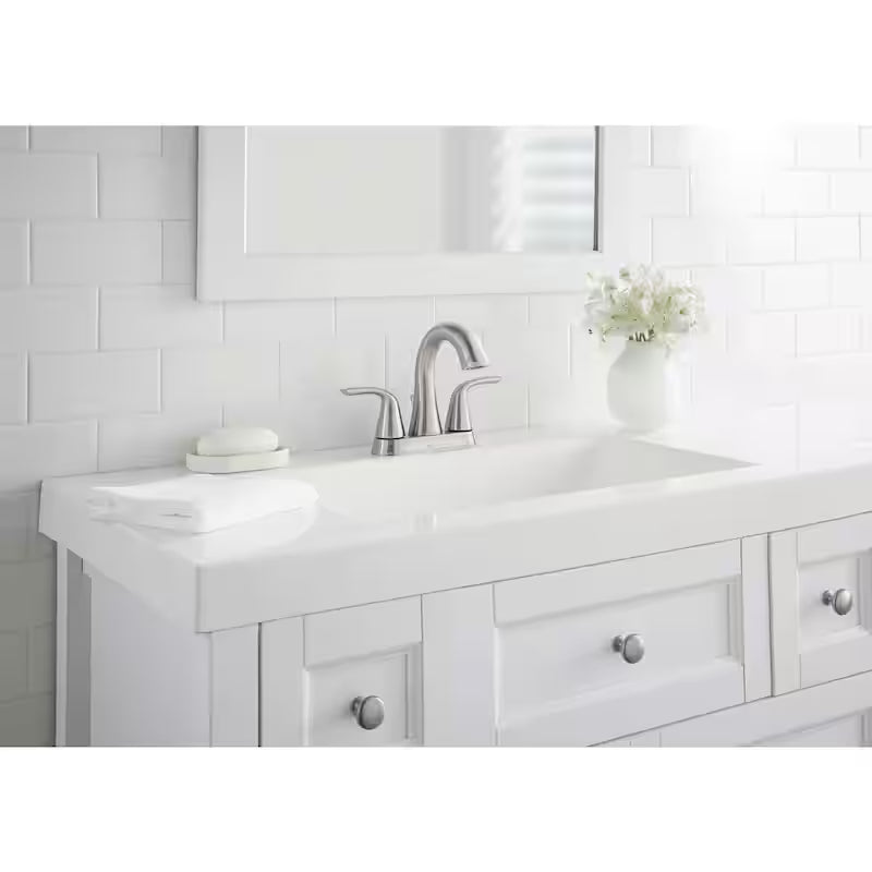 2-Handle 4 in. Centerset Bathroom Faucet in Brushed Nickel I746