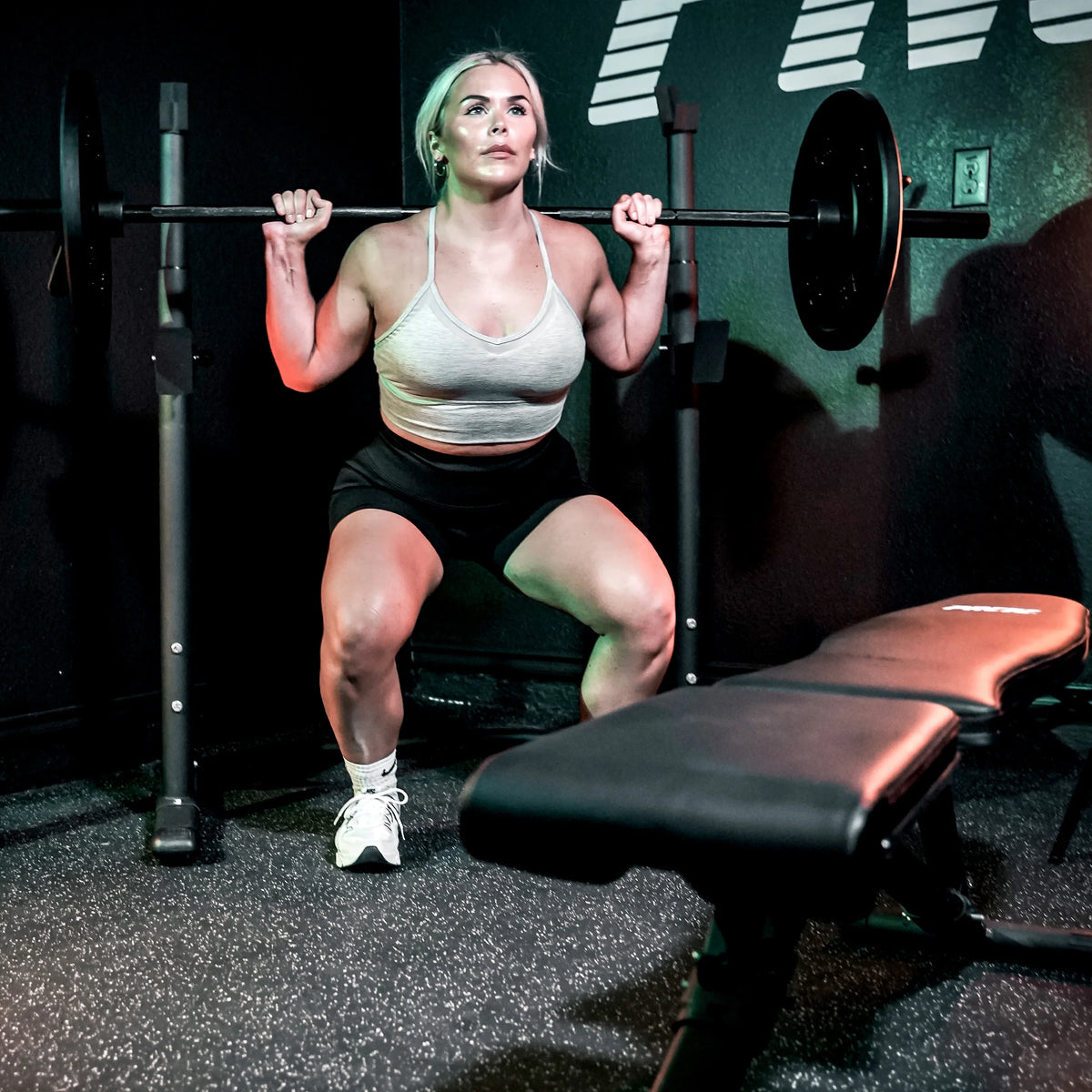 Two-Piece Olympic Weight Bench with Squat Rack R341