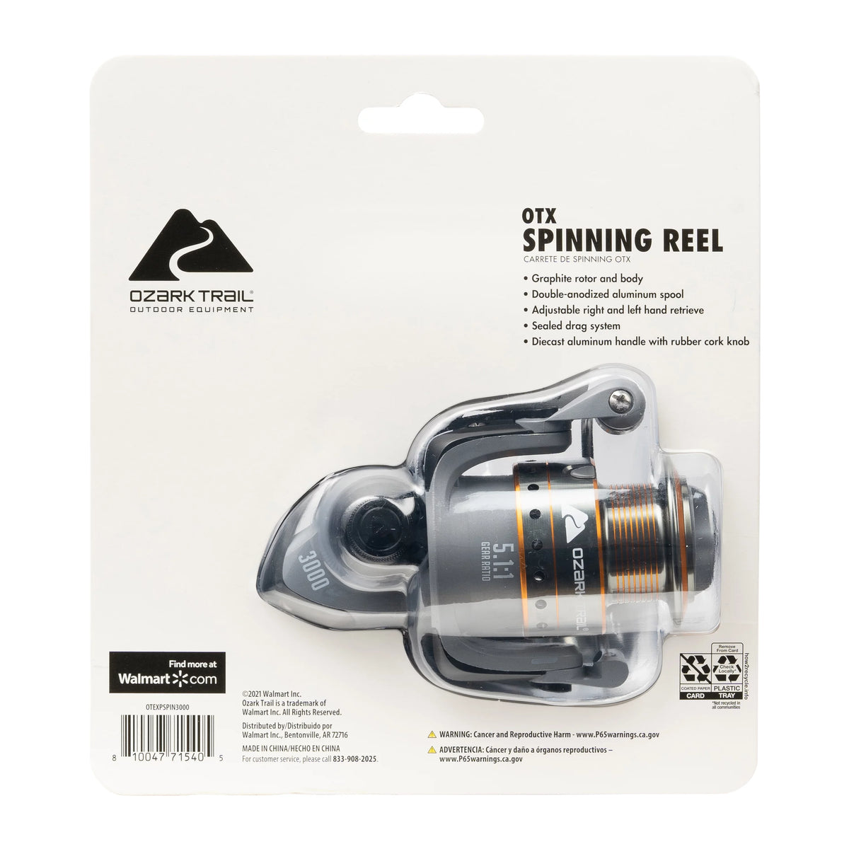 Spinning Fishing Reel 5.1:1 Gear Ratio Gray V8667