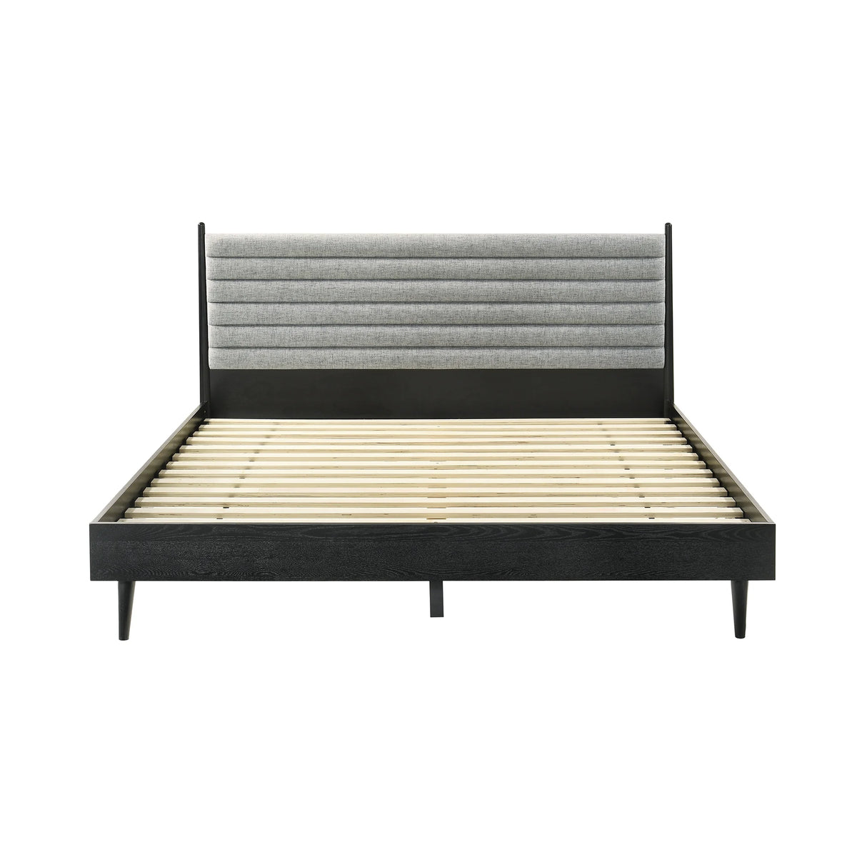 King Platform Wood Bed Frame Black Q453