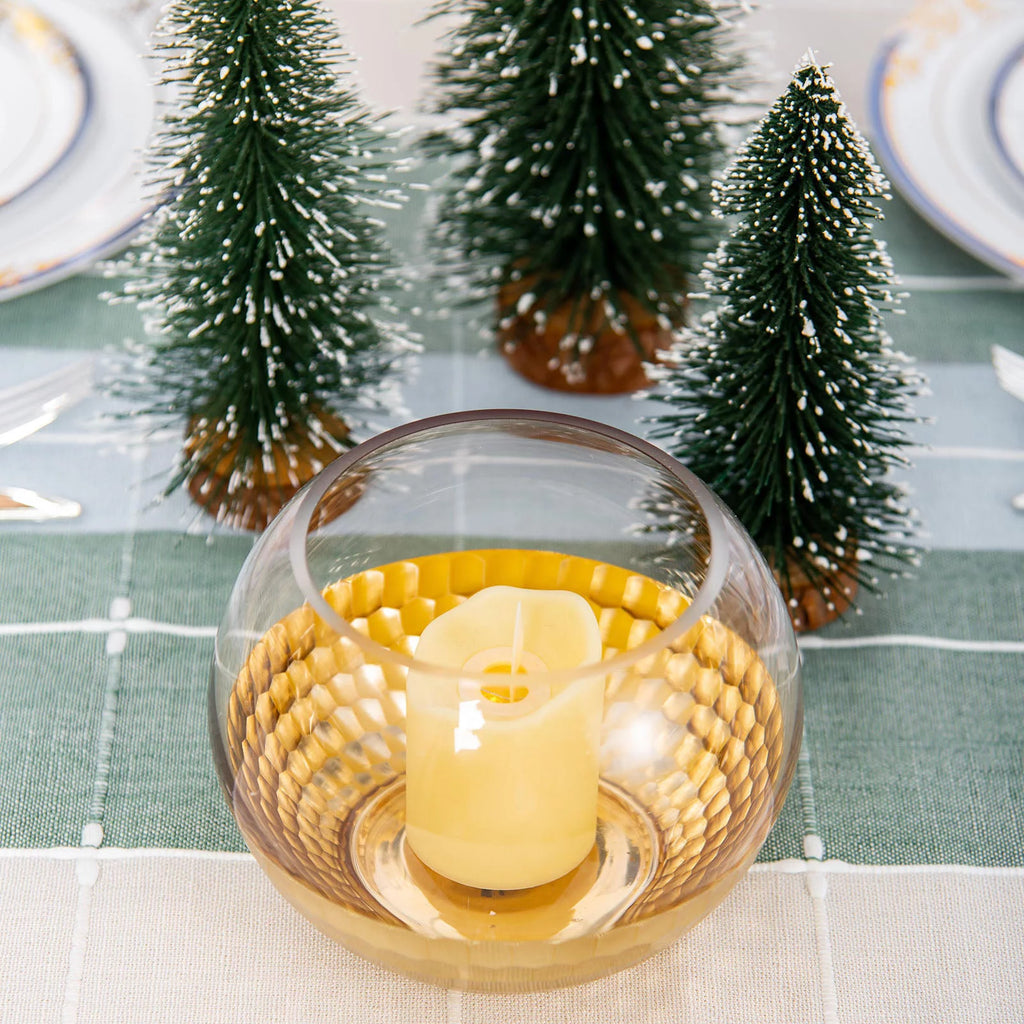 4.5" Gold Glass Candle Holders S7524