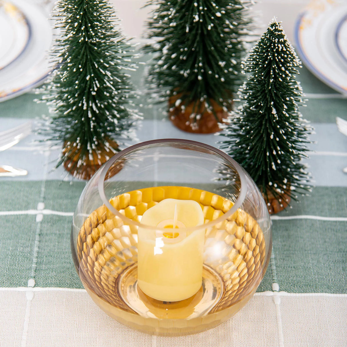 4.5" Gold Glass Candle Holders S7524