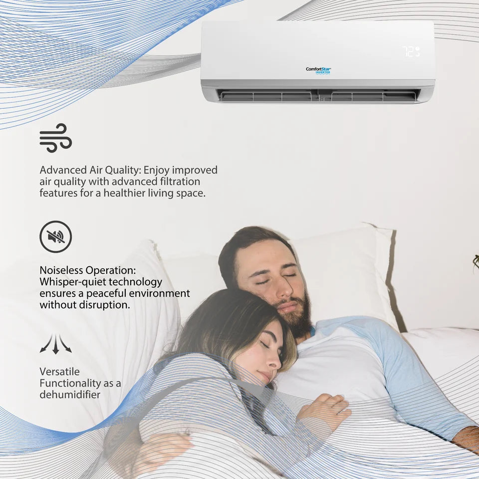 18,000 BTU 17 SEER2 Ductless Mini-Split Air Conditioner Heat Pump 220V D49592
