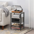 Brown Nightstand with Charging Drawer L578