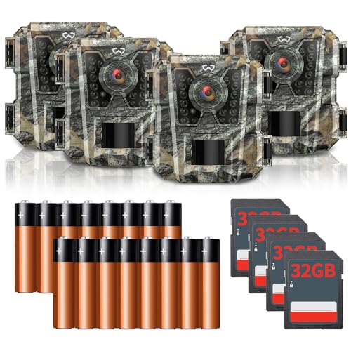 24MP 1080P HD Waterproof Mini Trail Camera 4 Pack G319895
