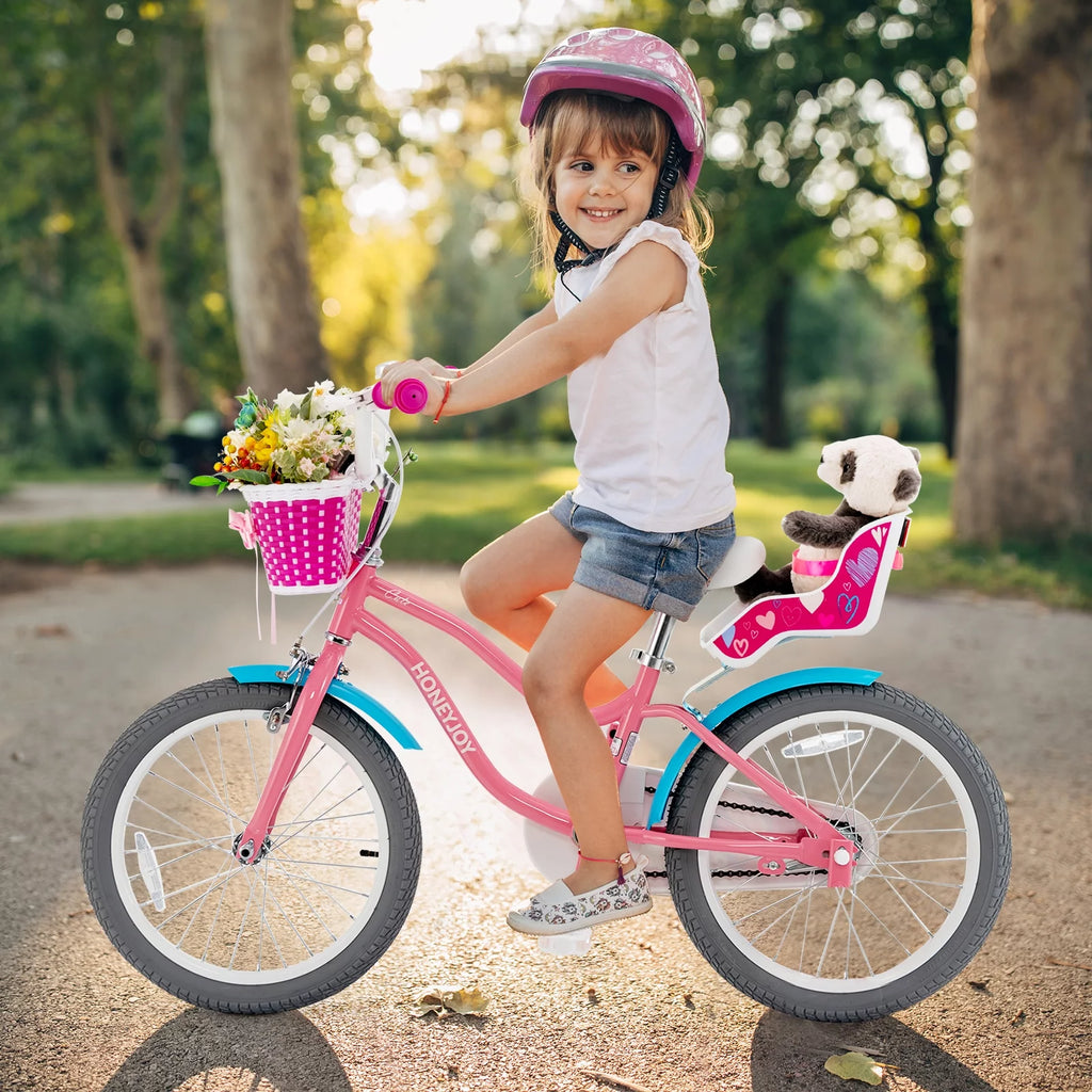 18 Inches Kids Bicycle with Training Wheels and Basket I4011