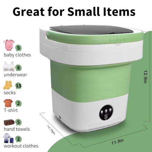 Portable 15L Foldable Mini Washing Machine with Spin Basket S948257
