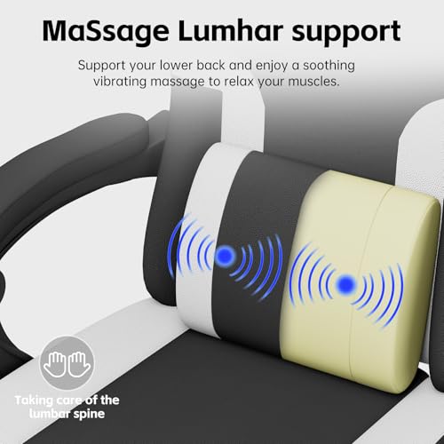 Black-Grey Ergonomic Computer Chair with Footrest and Massage Lumbar Support E371964