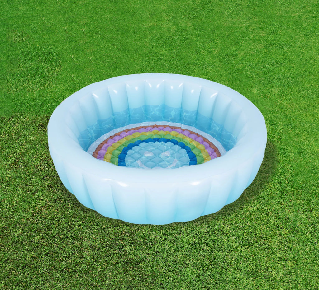 Blue Ombre Round Inflatable Swimming Pool K414238