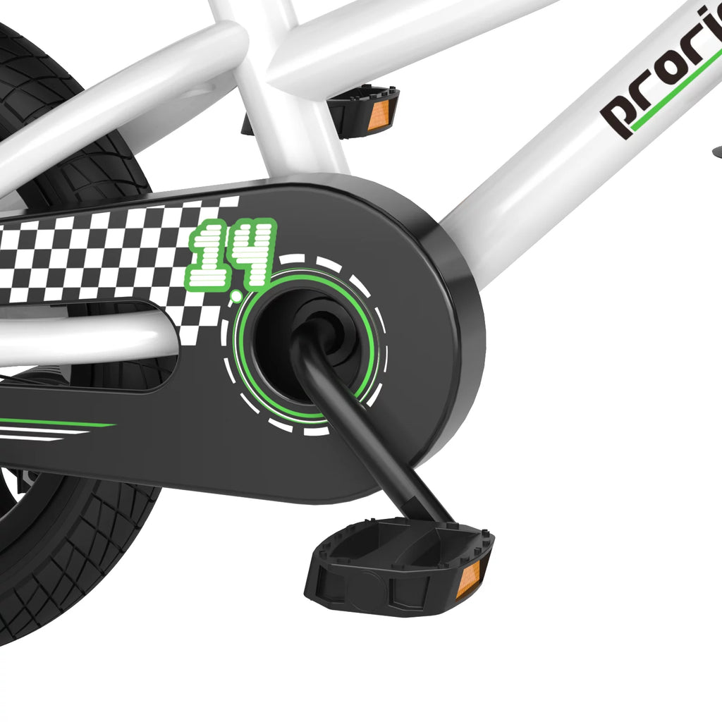 White Kid's Bike with Training Wheels and Basket C9228