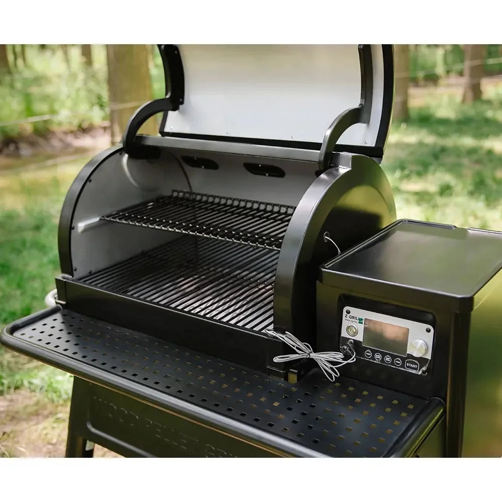 Pellet Grill & Smoker with Foldable Front Shelf, Ash Cleanout System, Rain Cover, 1056 sq.in Cooking Area L478999