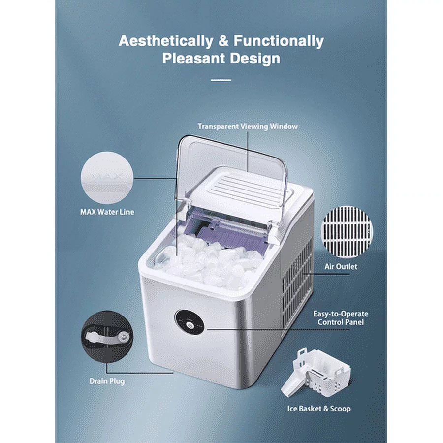 Countertop Ice Maker 28 lbs 2L with Scoop and Basket D79041