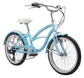20 inch 7 Speed Beach Cruiser Bicycle Baby Blue D457