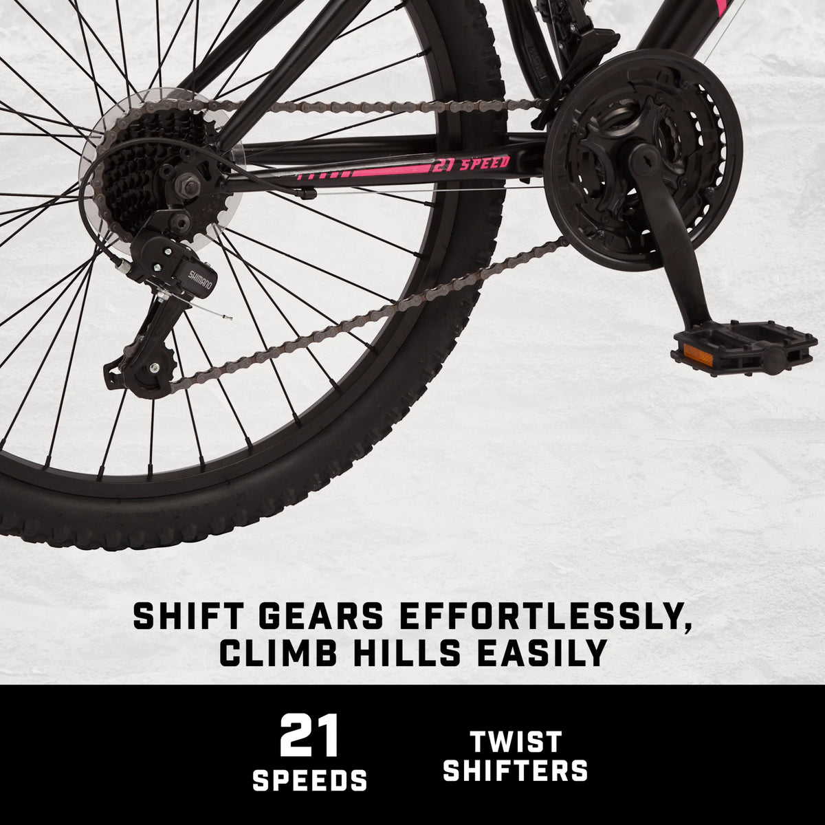 24-in. Black 21 Speeds Mountain Bike A42598