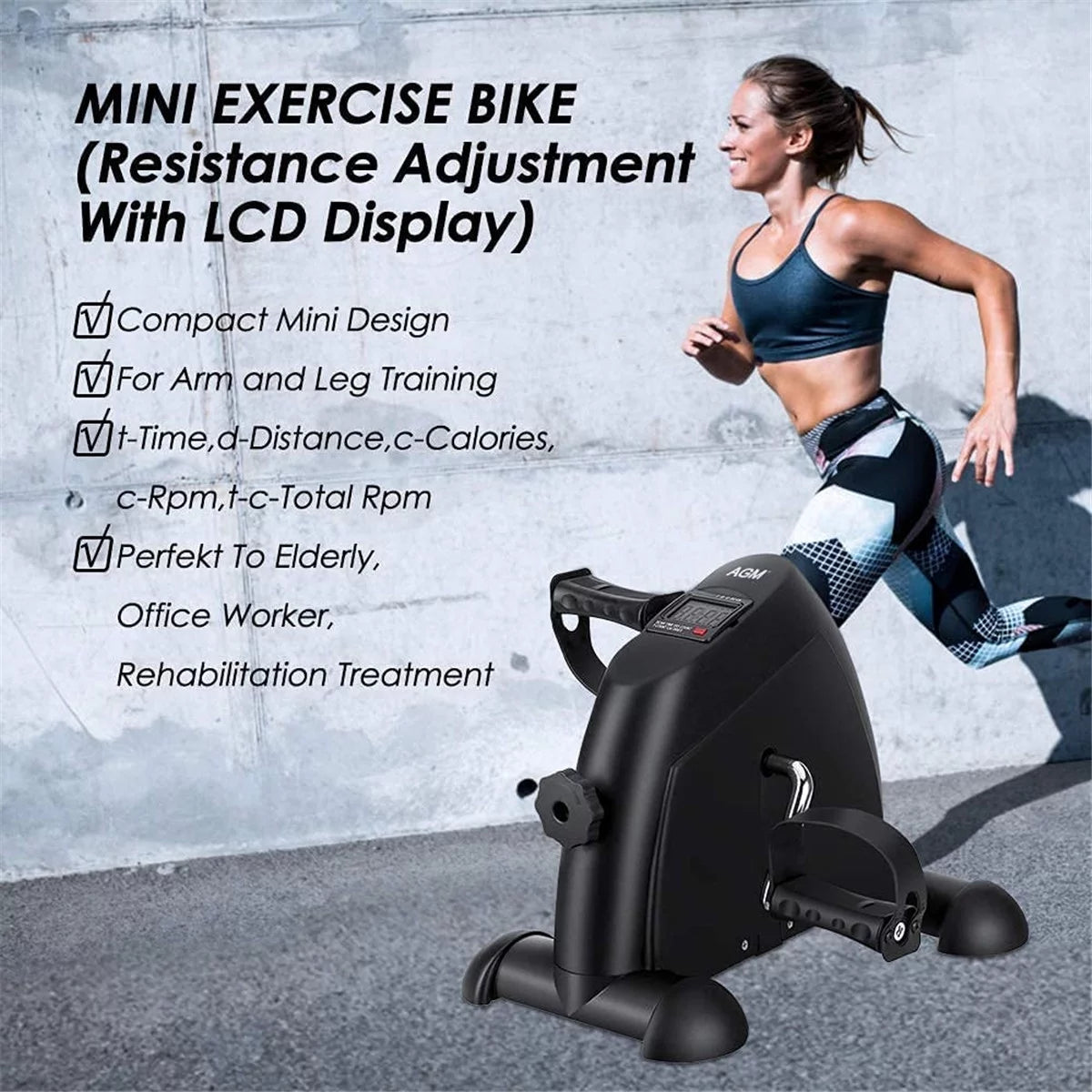 Mini Multi-Function Stepper Exercise Bike with LCD Screen B528