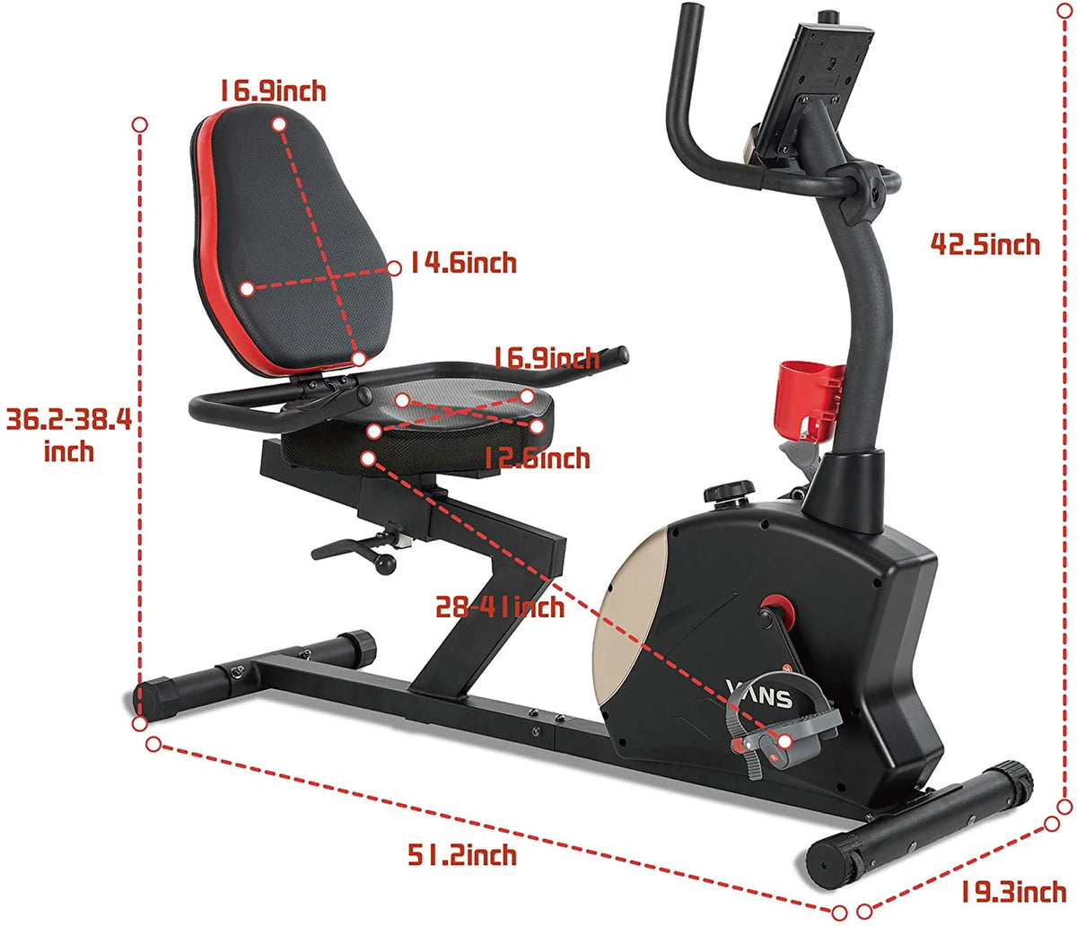Recumbent Exercise Bike 400 lbs. Weight Capacity Magnetic Resistance L881021