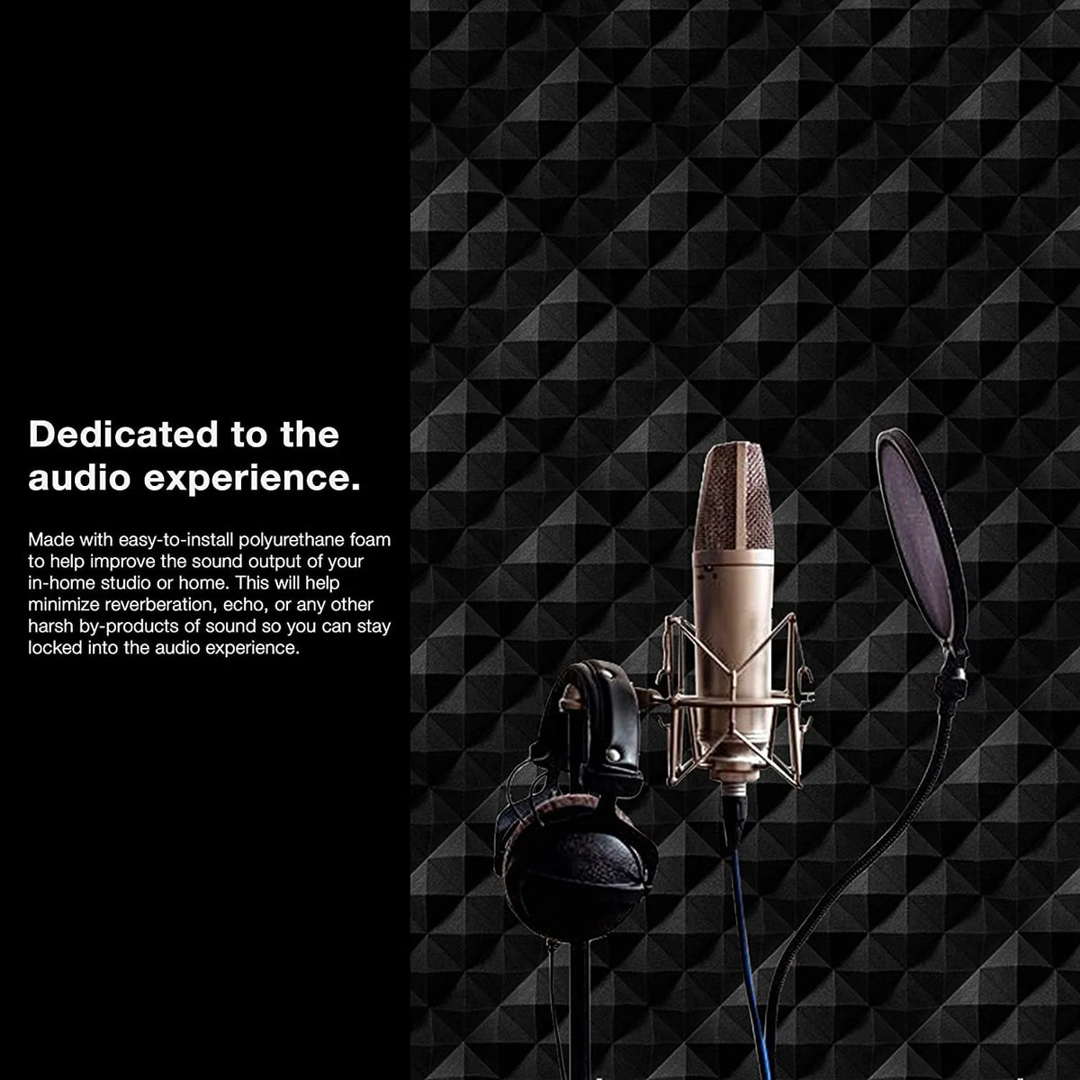 Black 12 Pack Acoustic Foam Panels Q313