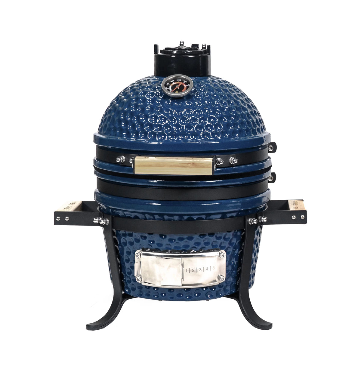 9.8-inch Ceramic Charcoal BBQ Grill with Thermometer and Stainless Steel Grate K66274