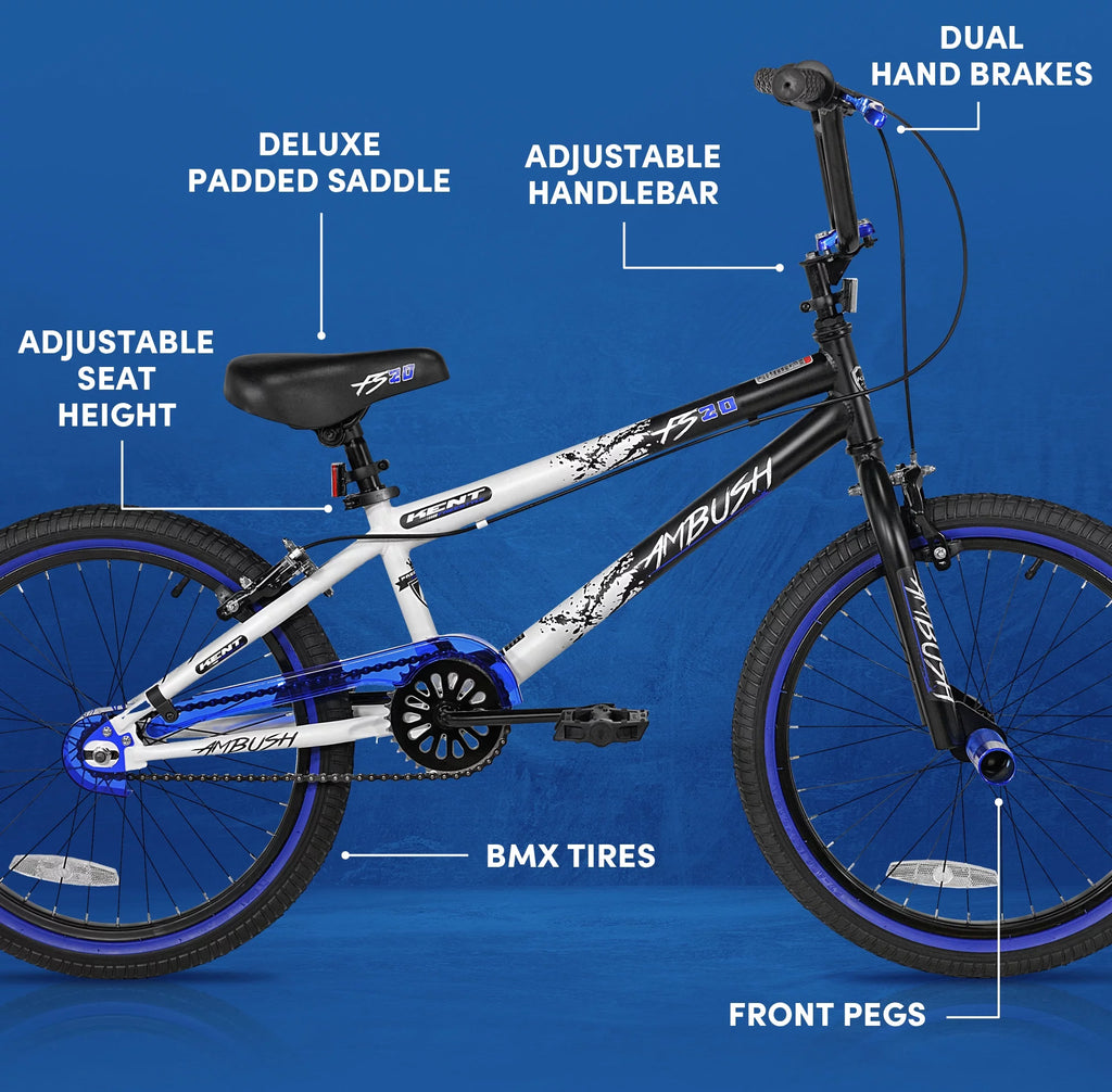 20 Boy's BMX Child Bike Black/Blue D289081