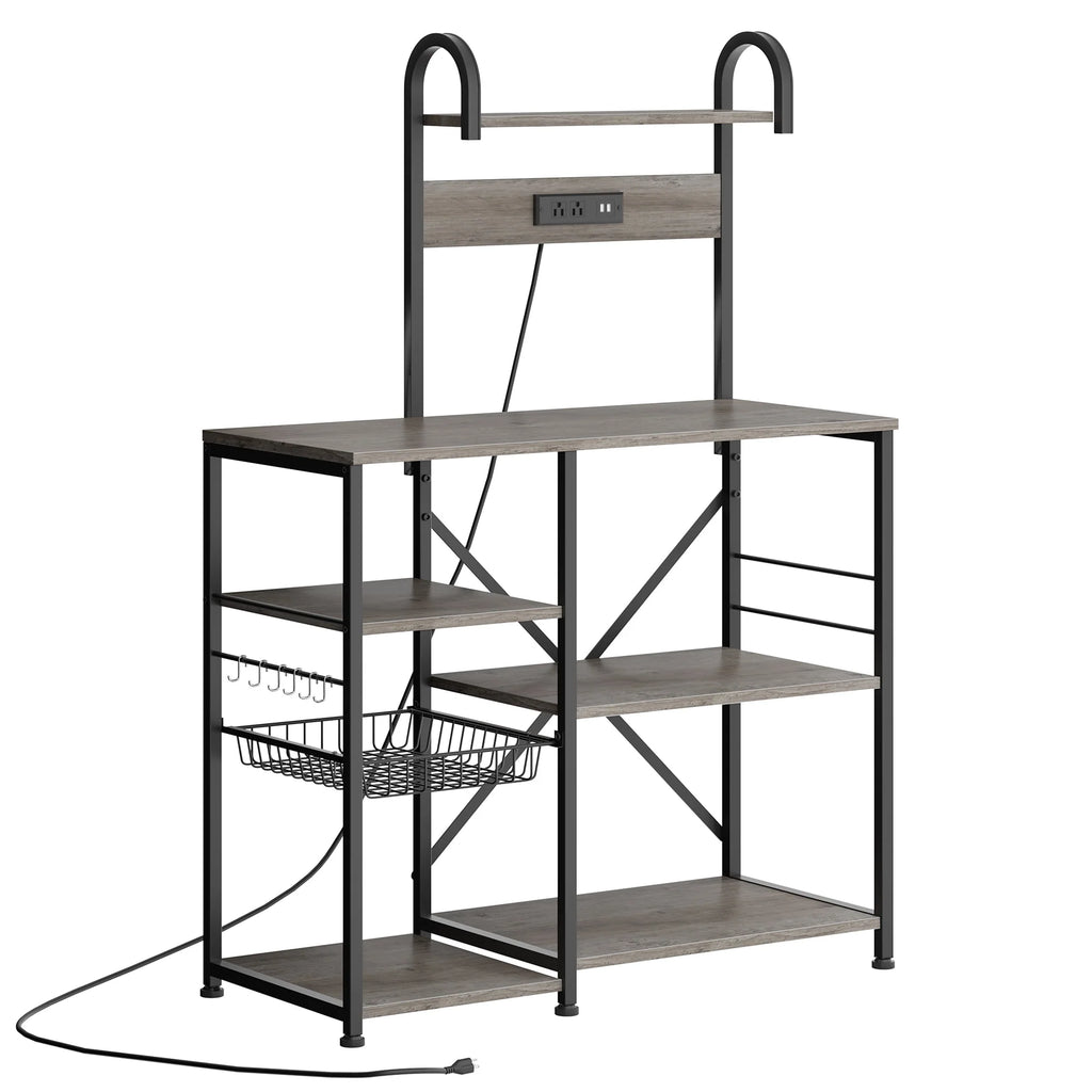 6 Tier Kitchen Bakers Rack with Power Outlet P2319