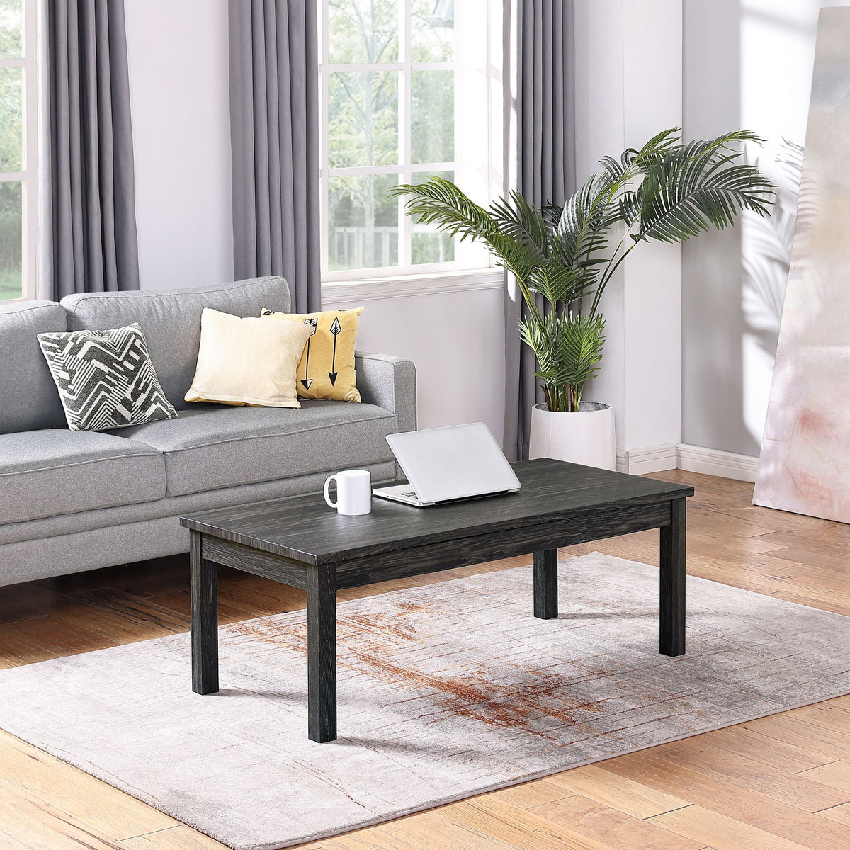 Lift Top Coffee Table with Hidden Storage Black B4636