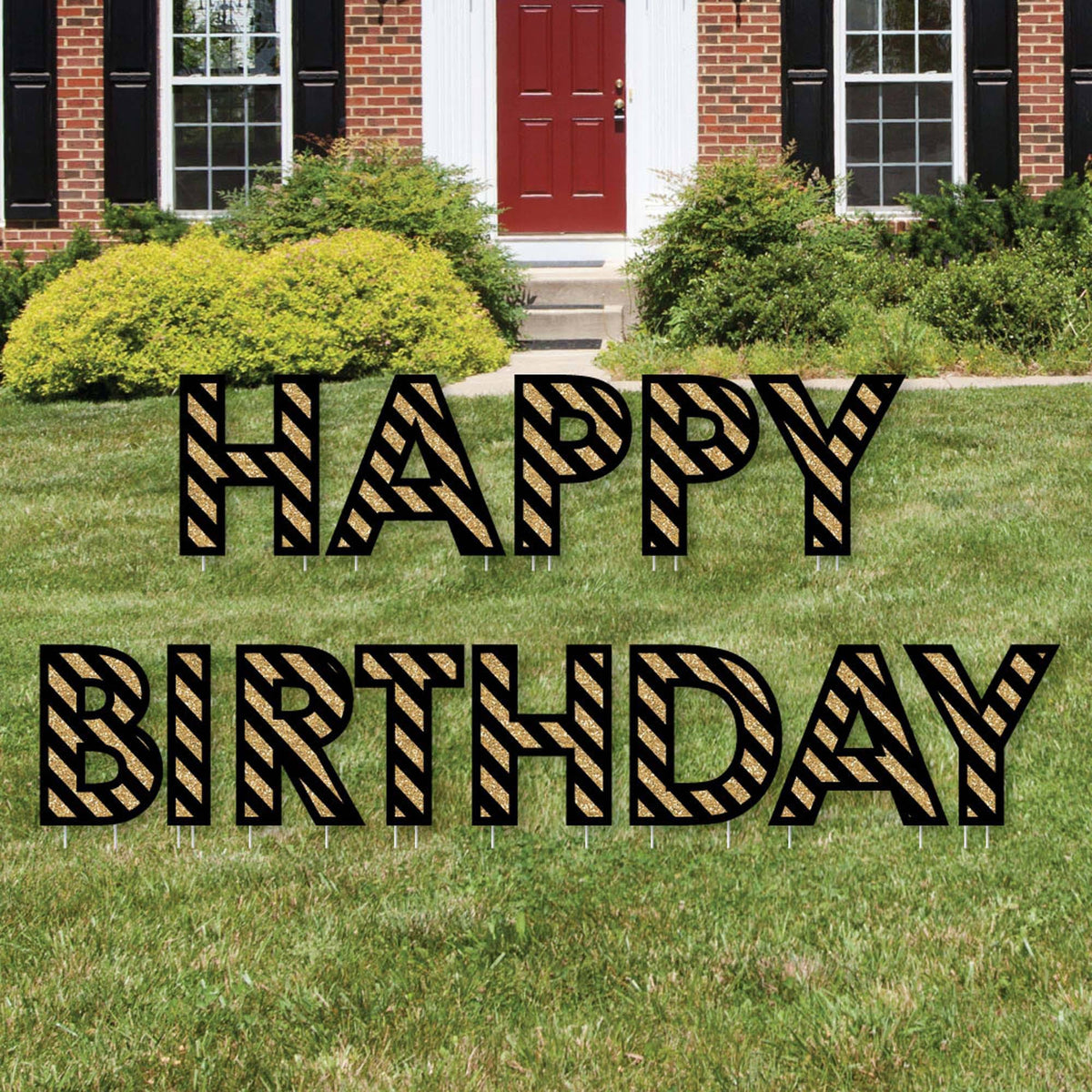 Black and Gold Birthday Yard Sign X760