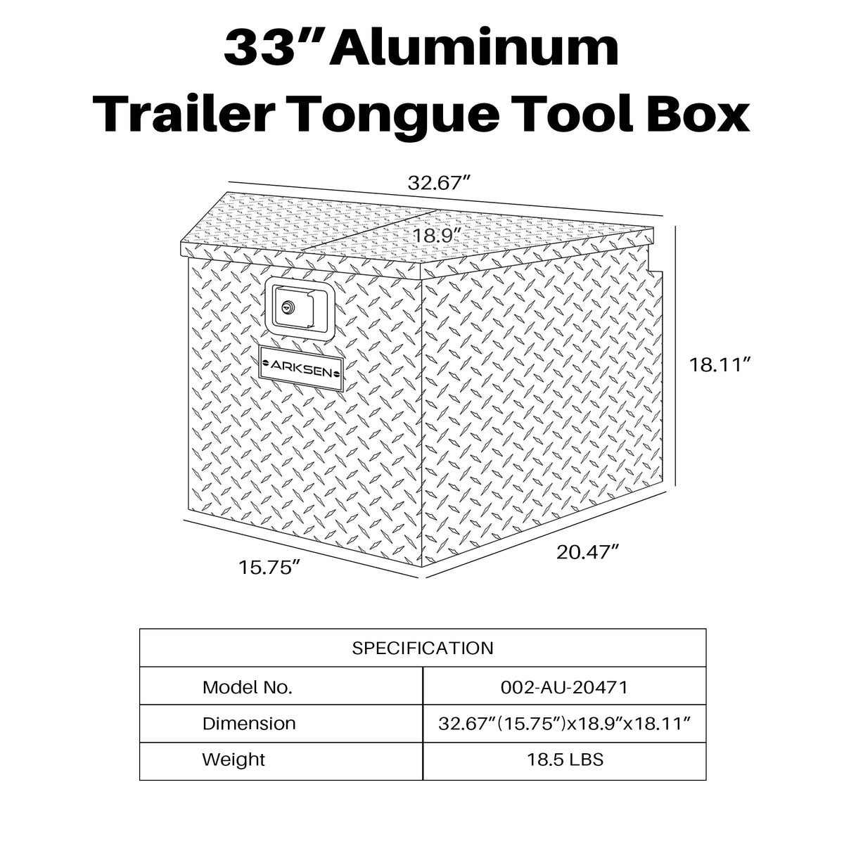 Aluminum Tongue Storage Tool Box W933
