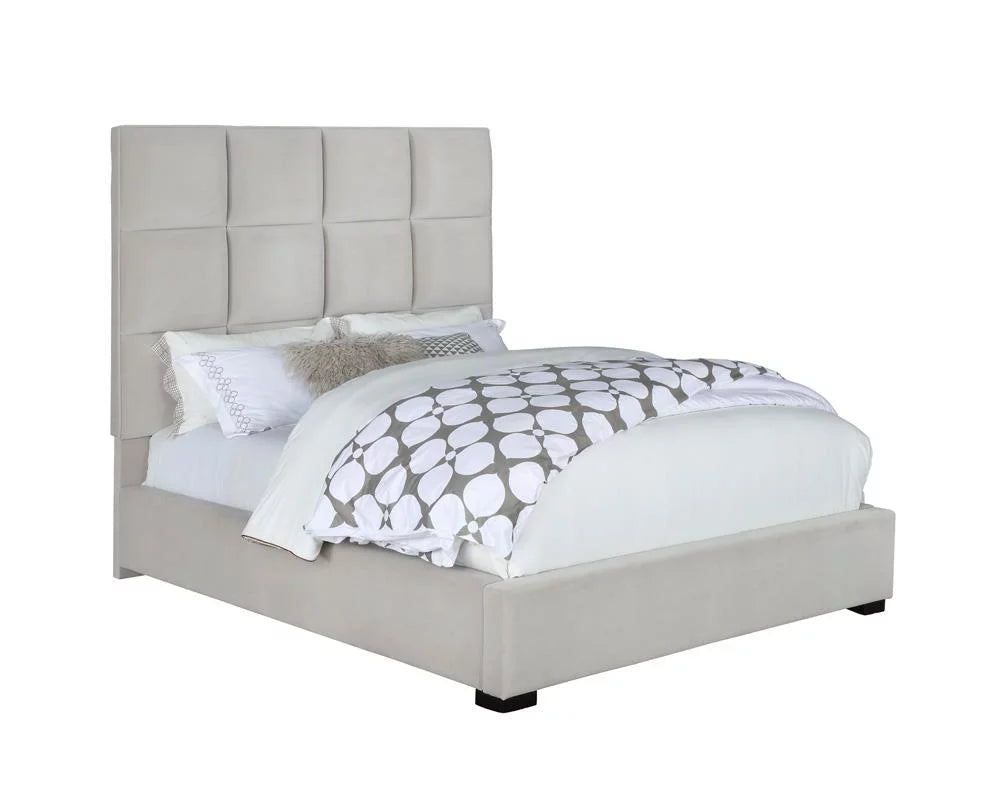 Beige Tufted Upholstered Panel Bed N466856