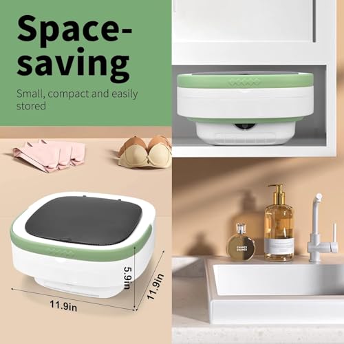 Portable 15L Foldable Mini Washing Machine with Spin Basket S948257