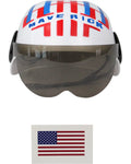 White Pilot Helmet Costume Accessory V691