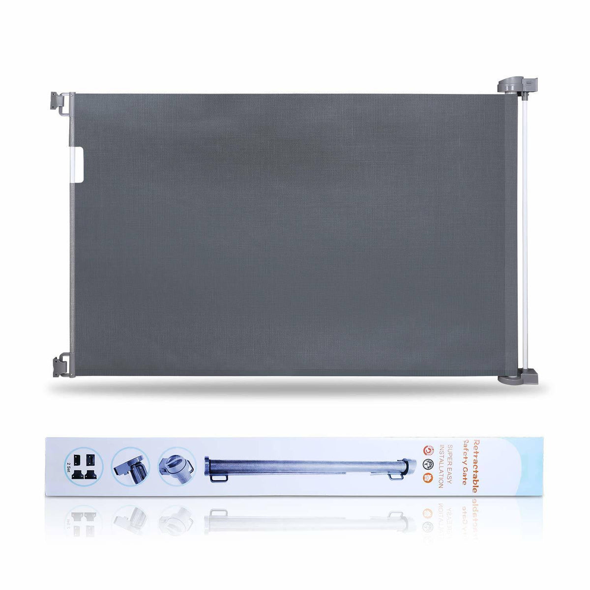 Grey Retractable Baby Gate L9245