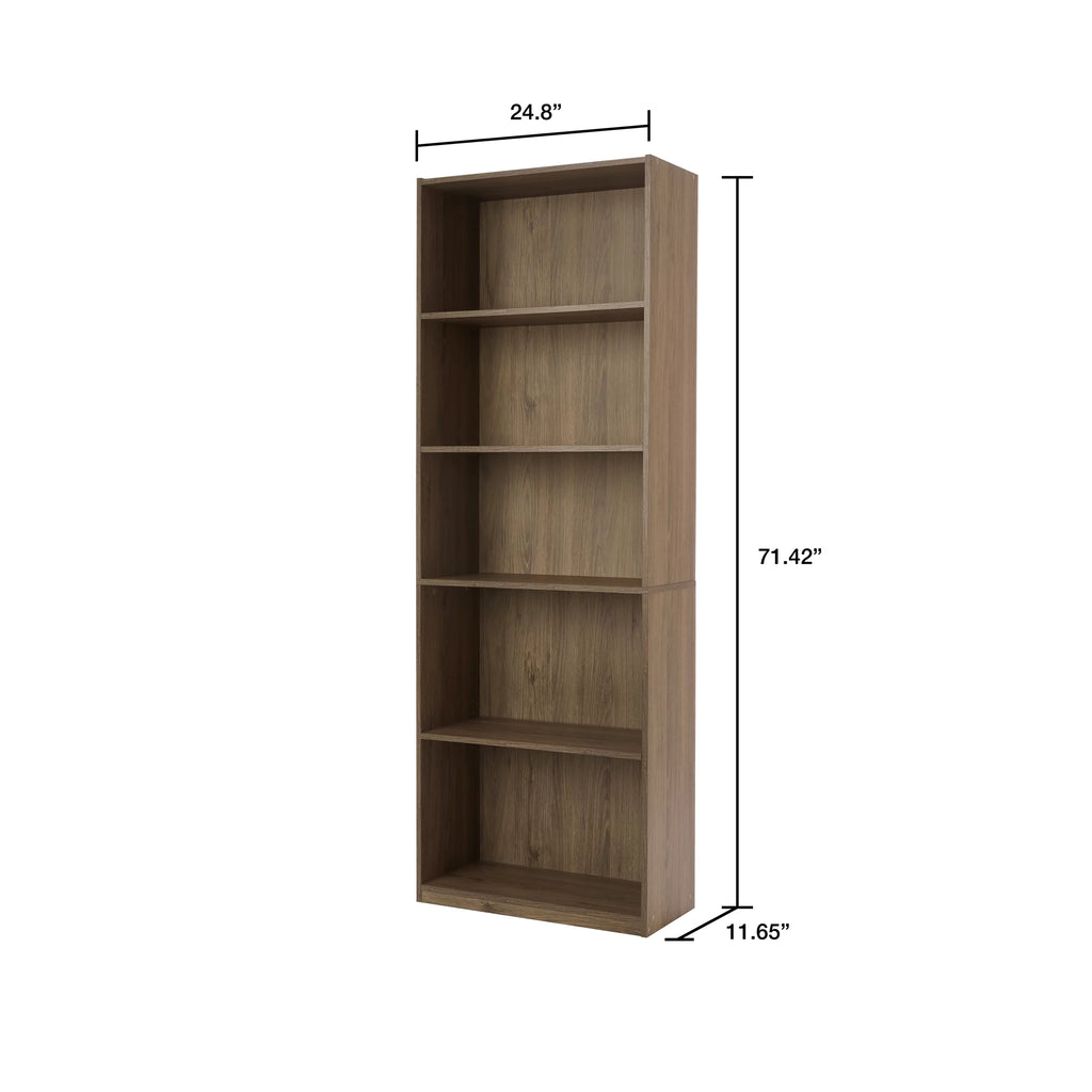 5-Shelf Bookcase with Adjustable Shelves D5019
