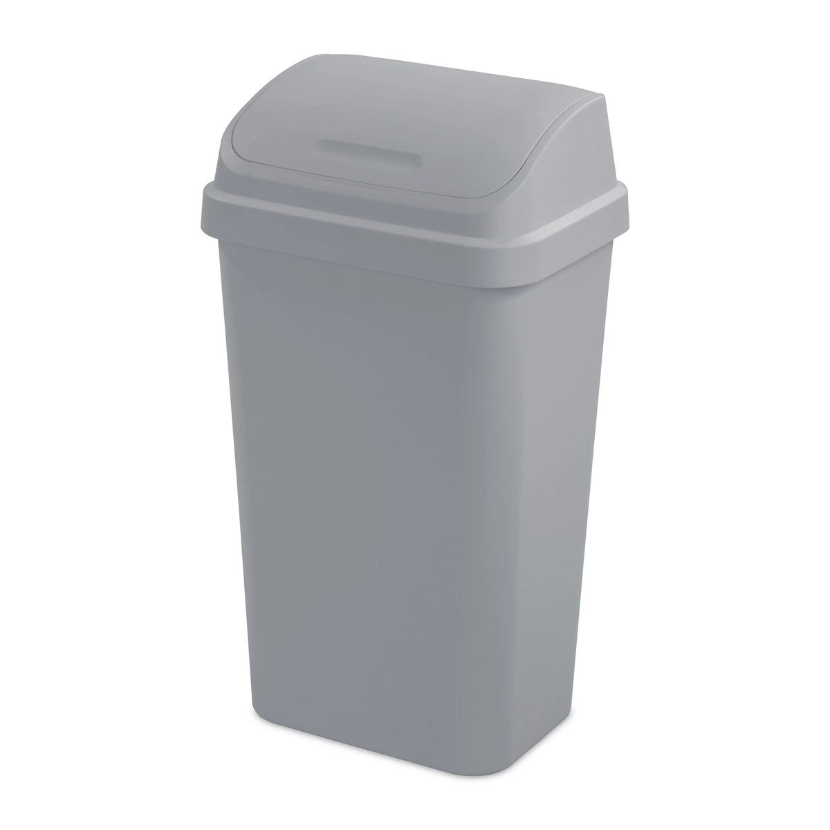 13 Gallon Black Plastic Swing Top Trash Can L2416