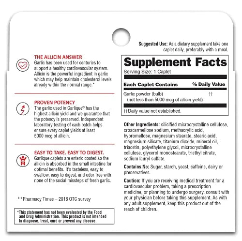 5000 mcg Allicin 60 Enteric Coated Caplets Pack of 2 U110285