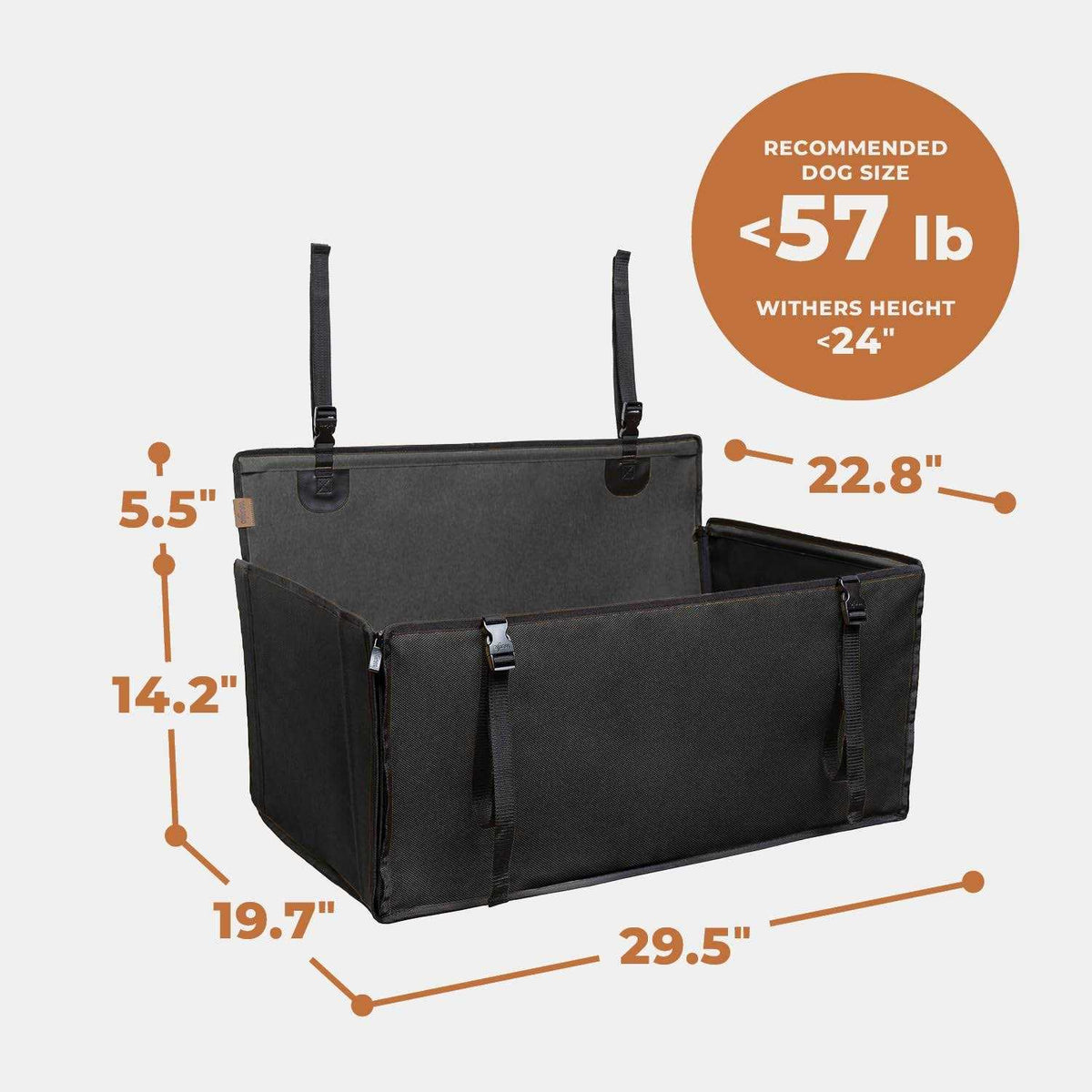 Extra Stable Dog Car Seat with 4 Fastening Straps J6863