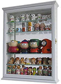 Small Wall Curio Cabinet Shadow Box Display Case Mirrored Back White I96110
