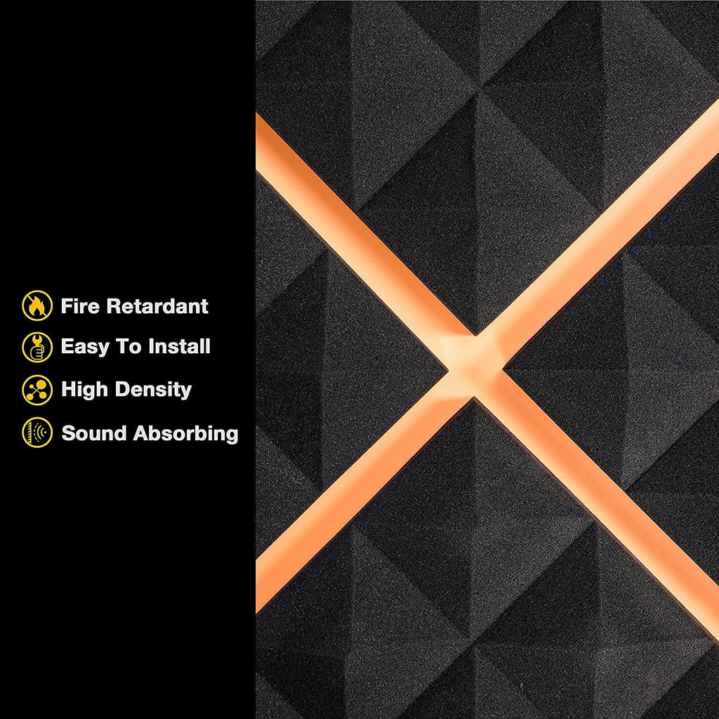 Black 12 Pack Acoustic Foam Panels Q313