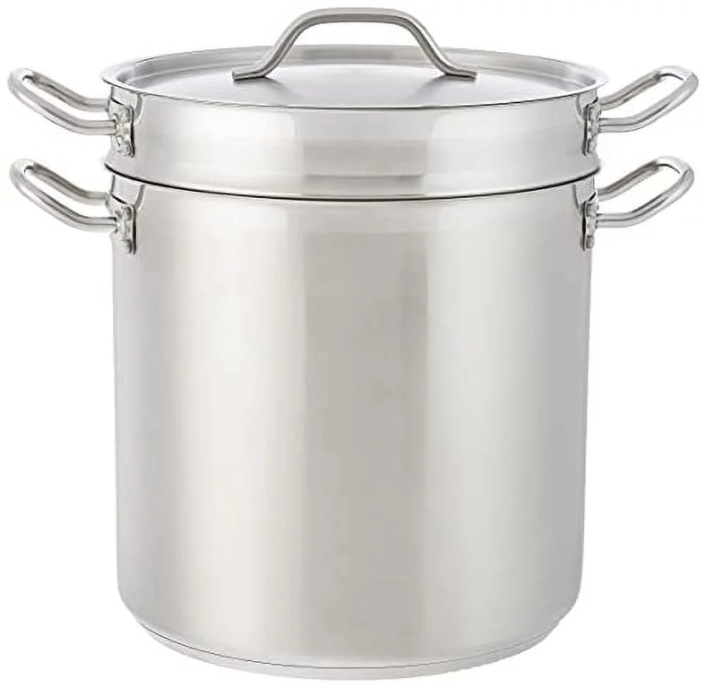 Stainless Double Boiler With Cover 20 Quart M61460