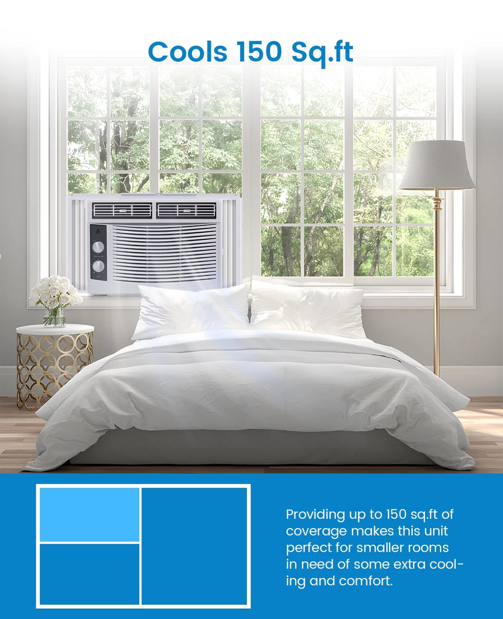 6,000 BTU Window-Mounted Air Conditioner with Remote/APP Control D412403