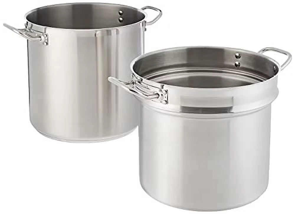 Stainless Double Boiler With Cover 20 Quart M61460