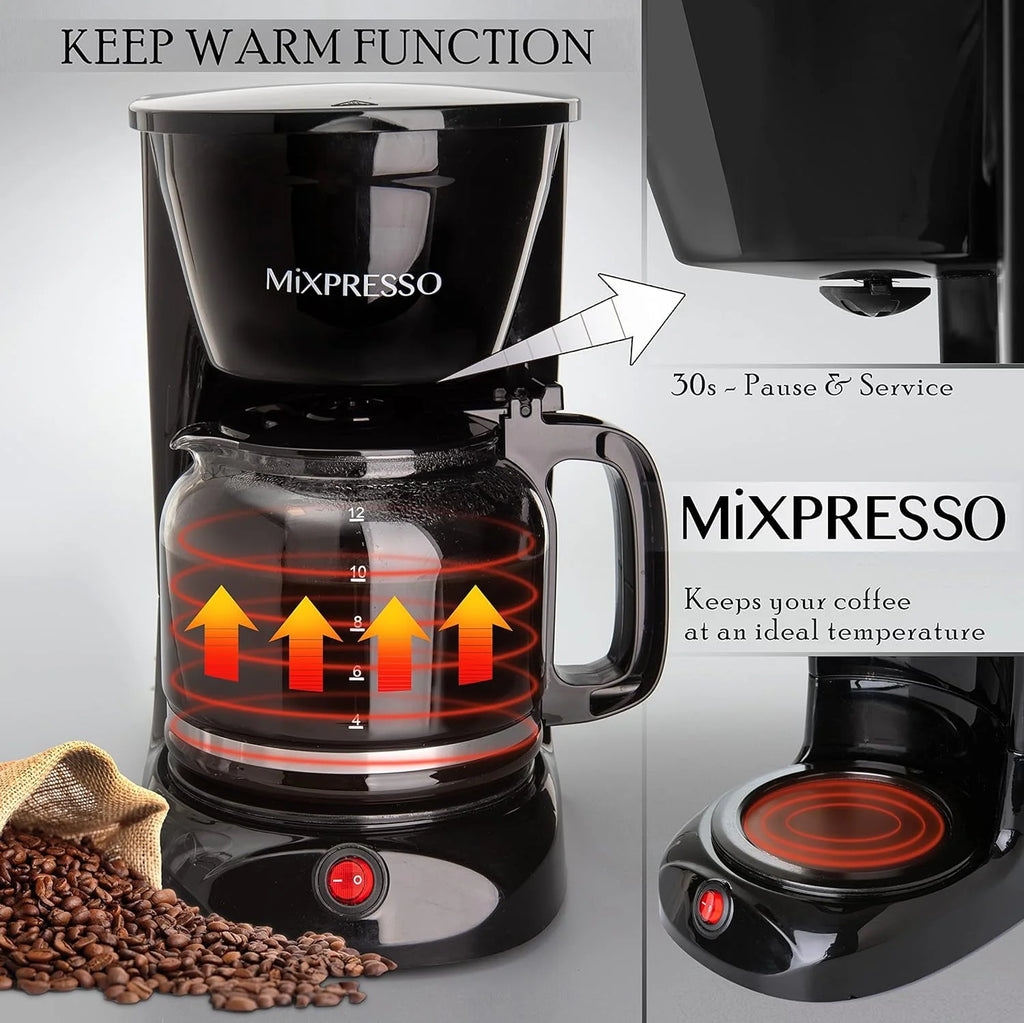 12 Cup Black Coffee Maker Y8338