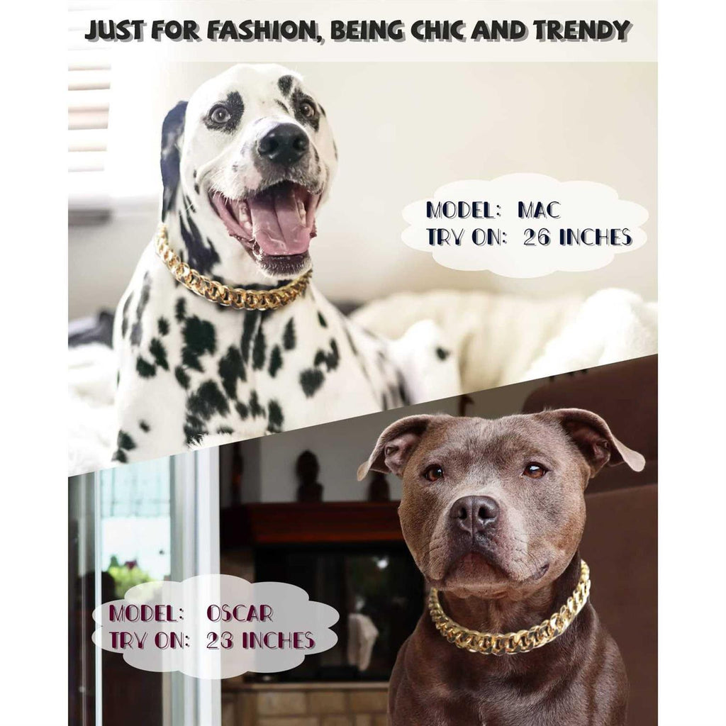 Gold Chain Cuban Link Dog Collar L3955