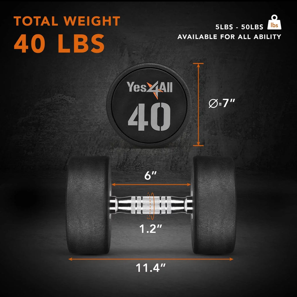 45 lbs Urethane Dumbbell, Single F972942