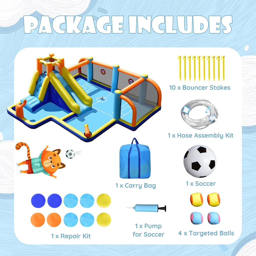 Inflatable Soccer Water Slide with Splash Pool C57000