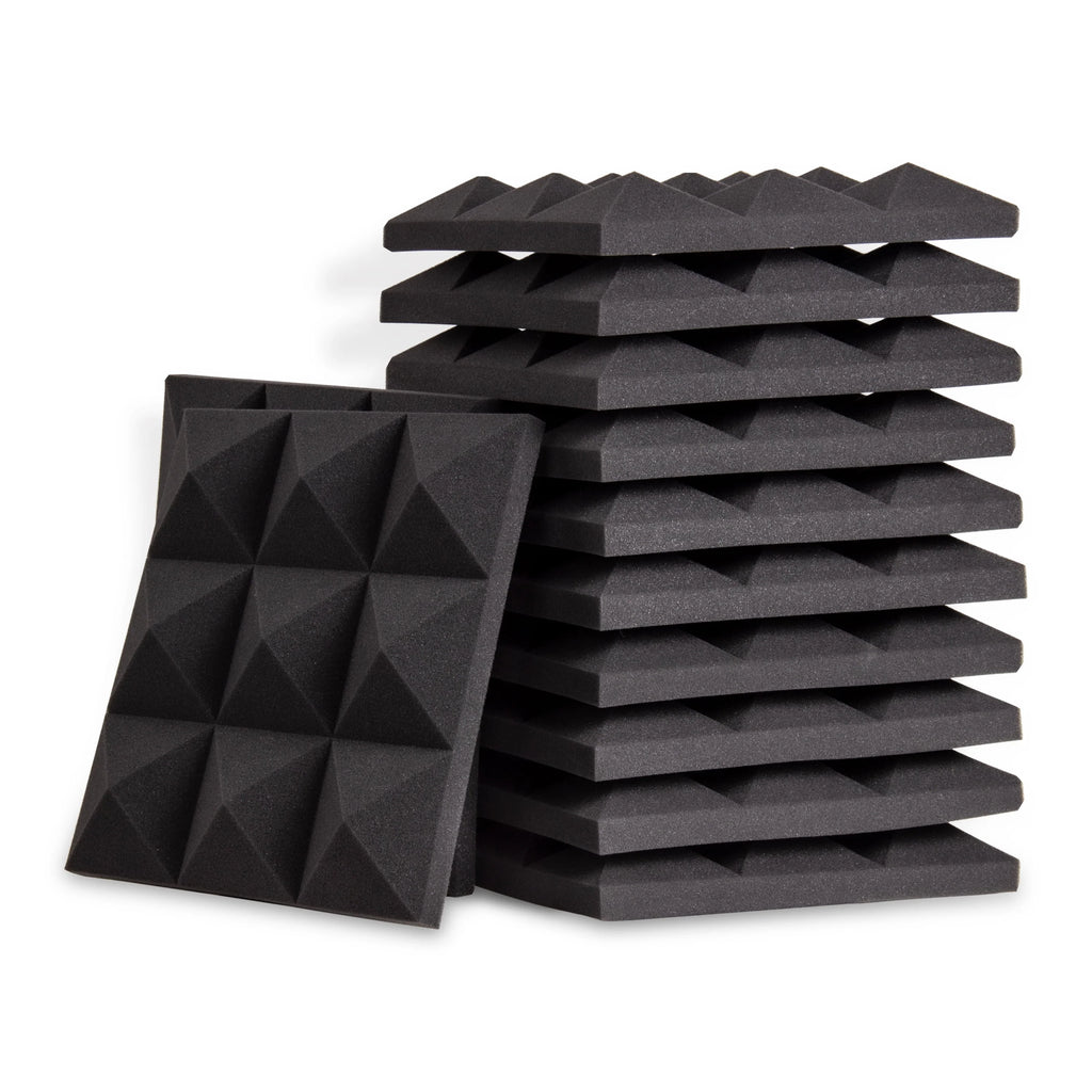 Black 12 Pack Acoustic Foam Panels Q313